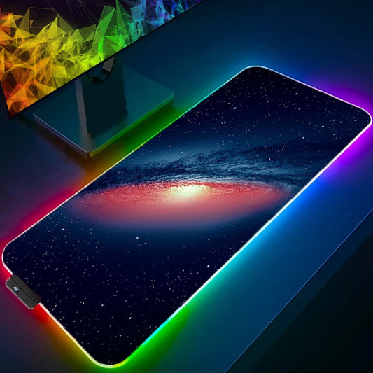 Space LED Light Gaming Mouse pad RGB Keyboard Cover Desk Mat Colorful Surface 3D Vortex MousePad Waterproof Computer Gamer pad