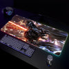 War Backlight Gaming Mousepad Desk Mat RGB Gamer Mousepads Mouse Pad LED Non-Slip Rubber Mouse Mat Keyboard Mat For PC