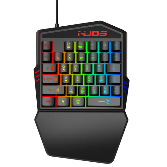 Nuos One Hand Ergonomics Competition RGB 35 Keys Gaming Keyboard