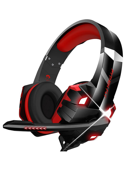Gaming Black Headset Bass Stereo Over-Head Earphone With Microphone