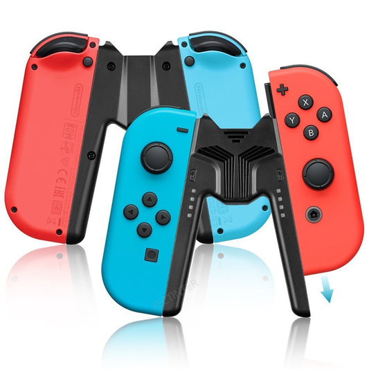 Charging Grip compatible with Nintendo Switch controller Charging Dock for NS gamepad Portable V-Shaped Handle Charger