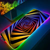 Space LED Light Gaming Mouse pad RGB Keyboard Cover Desk Mat Colorful Surface 3D Vortex MousePad Waterproof Computer Gamer pad