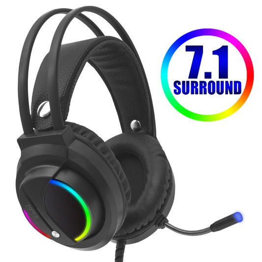 Gaming Headset Gamer 7.1 Surround Sound USB 3.5mm Wired RGB Light