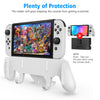 Switch/Switch OLED Grip Holder Adjustable Stand Handle Asymmetrical Controller Holder 5 Card Slots for Nintendo Switch