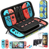 Nintendo Switch Carrying Bag Case with 9 in 1 Accessories Kit and 6 Pcs Thumb Grip