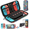 Nintendo Switch Carrying Bag Case with 9 in 1 Accessories Kit and 6 Pcs Thumb Grip