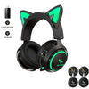 Pink Cat Ear Headphones with RGB LED Light Gaming Girl Headset