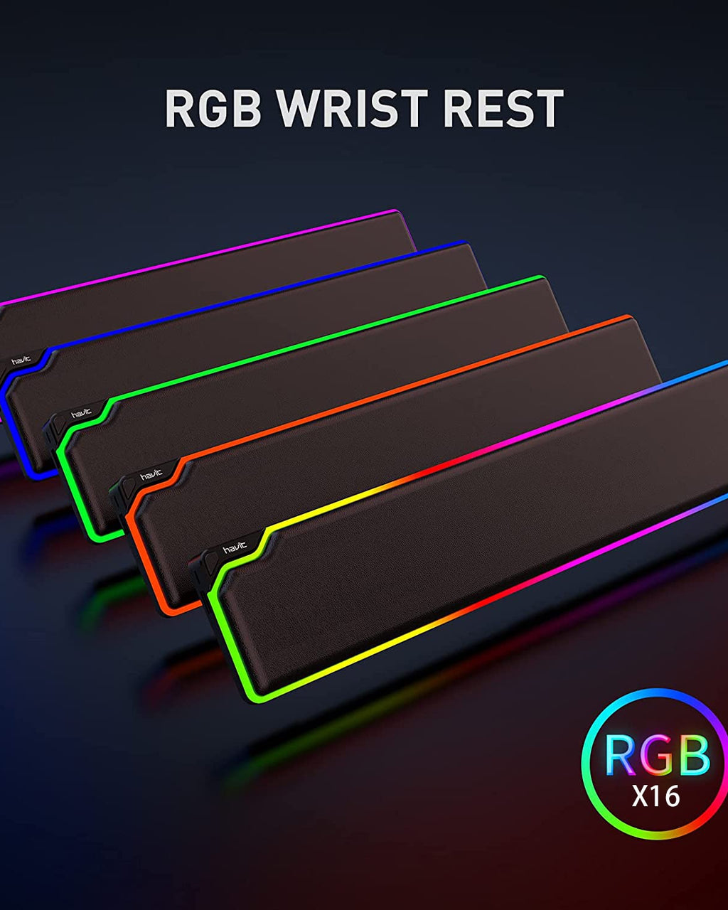 Havit Keyboard Wrist Rest RGB Wrist Pad Hand Palm Rest Support Ergonomic Memory Foam for Typing Gaming Computer Office Laptop