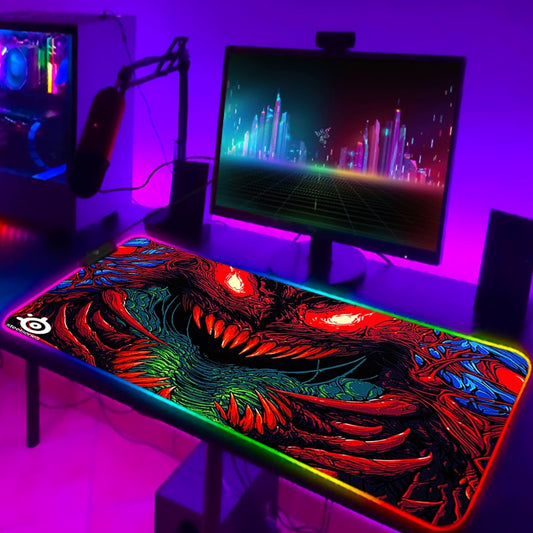 Rgb Mouse Pad Xxl Steelseries Laptop Mat Gaming Mousepad 900x400 Backlit Keyboard Gamer Girl Table Pads Deskpad Mausepad Cs Go