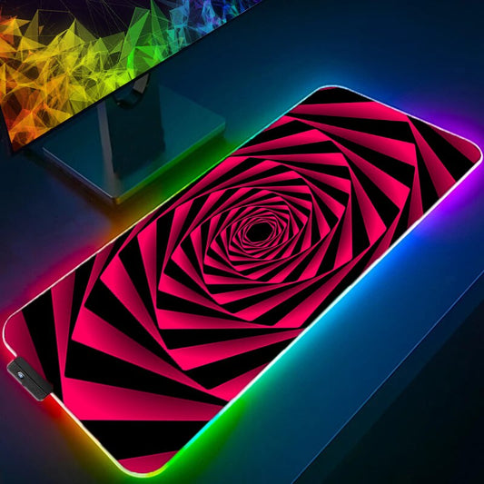 Space LED Light Gaming Mouse pad RGB Keyboard Cover Desk Mat Colorful Surface 3D Vortex MousePad Waterproof Computer Gamer pad