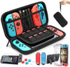 Nintendo Switch Carrying Bag Case with 9 in 1 Accessories Kit and 6 Pcs Thumb Grip