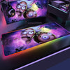 RGB Mouse Pad Rick Doctor and Modi Adventure Desk Protector Gamer Keyboard Mousepad Cartoon Gaming Pc Accessories Backlit Mat