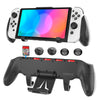 Switch/Switch OLED Grip Holder Adjustable Stand Handle Asymmetrical Controller Holder 5 Card Slots for Nintendo Switch