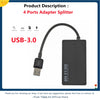 TQQLSS HUB USB 3.0 Laptop PC High Speed External 4 Ports Adapter Splitter USB Expander Computer Accessories For MacBook PS3