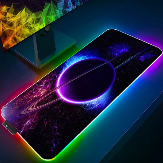 Space LED Light Gaming Mouse pad RGB Keyboard Cover Desk Mat Colorful Surface 3D Vortex MousePad Waterproof Computer Gamer pad