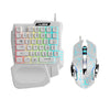 Nuos One Hand Ergonomics White Gaming Keyboard USB RGB 35 Keys With Mouse Combo