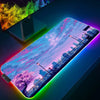 Space LED Light Gaming Mouse pad RGB Keyboard Cover Desk Mat Colorful Surface 3D Vortex MousePad Waterproof Computer Gamer pad