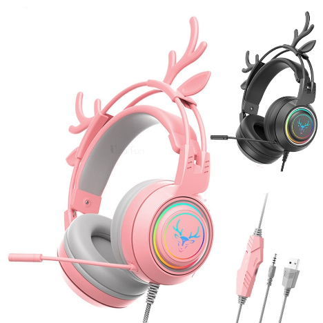 RGB Cute Girls Gaming Headset Stereo with Microphone