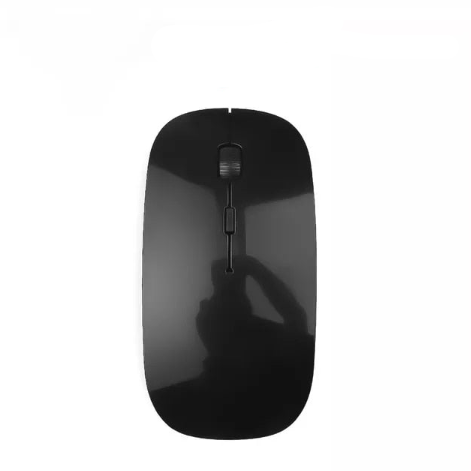 Ultra-thin Ergonomic Portable Wireless Black Mouse 1600DPI 2.4Ghz