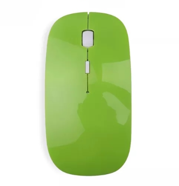 Ultra-thin Ergonomic Portable Wireless Green Mouse 1600DPI 2.4Ghz