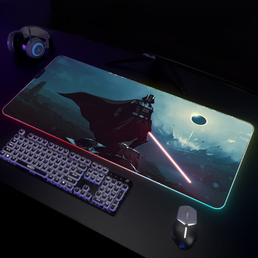 War Backlight Gaming Mousepad Desk Mat RGB Gamer Mousepads Mouse Pad LED Non-Slip Rubber Mouse Mat Keyboard Mat For PC