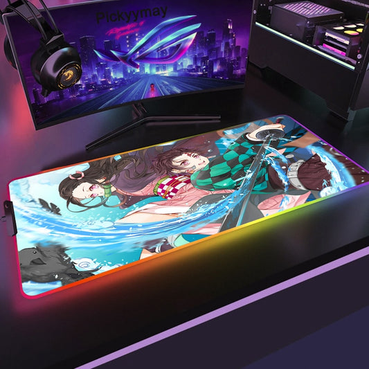 Large Anime Demon Slayer Collection Gaming RGB Pad 3-4mm