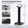 RGB Headset Stand with 3 USB 2.0 Ports Headphone Holder Over-ear