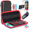 Nintendo Switch Carrying Bag Case with 9 in 1 Accessories Kit and 6 Pcs Thumb Grip