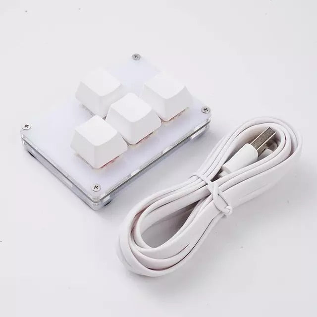 Programmable Mini White 4 Key Mechanical Keyboard – Eazy2Grip™