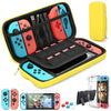 Nintendo Switch Carrying Bag Case with 9 in 1 Accessories Kit and 6 Pcs Thumb Grip