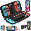 Nintendo Switch Carrying Bag Case with 9 in 1 Accessories Kit and 6 Pcs Thumb Grip